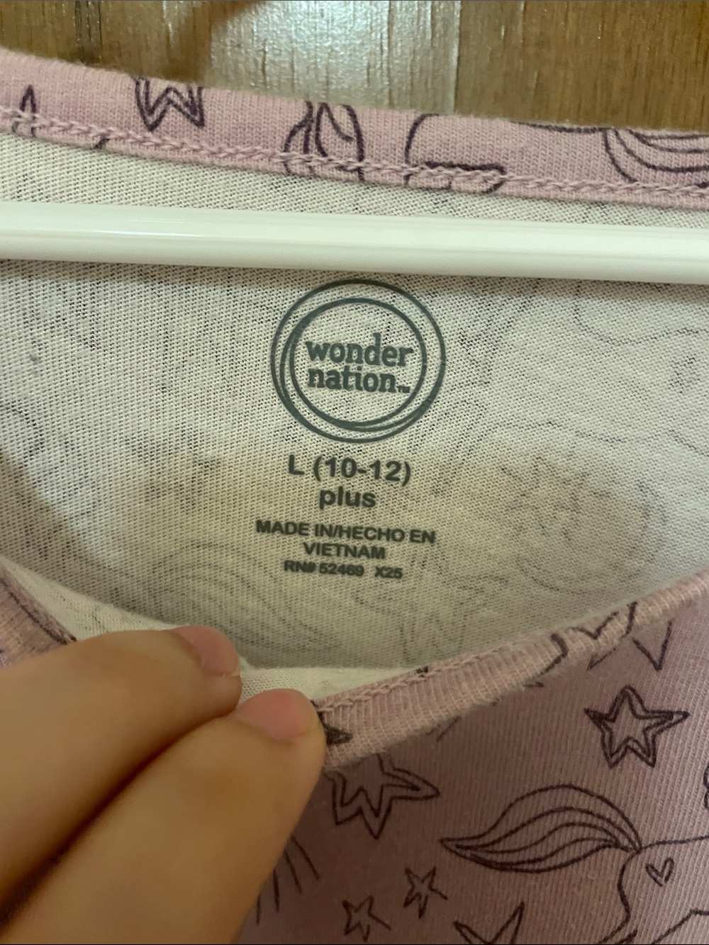 wonder nation Large (10-12) Plus Purple Unicorn Print Long Sleeve Dress Pockets - Picture 6 of 11